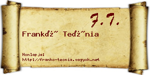 Frankó Teónia névjegykártya